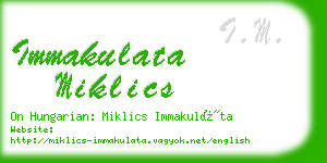 immakulata miklics business card